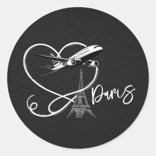 Adesivo Redondo Passaporte Black Paris
