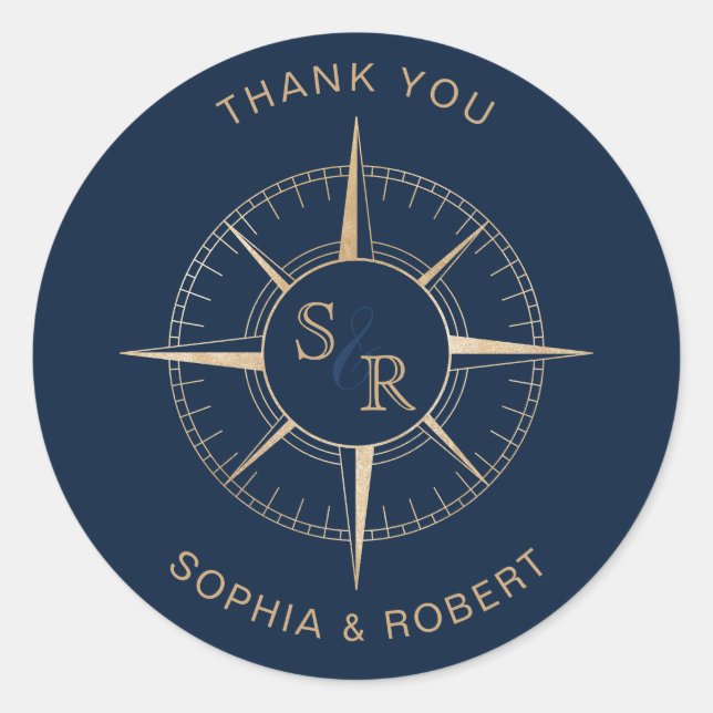 Adesivo Redondo Passaporte de Destino de Casamento Obrigado (Frente)