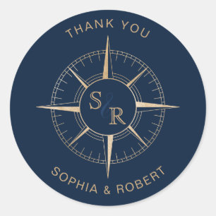 Adesivo Redondo Passaporte de Destino de Casamento Obrigado