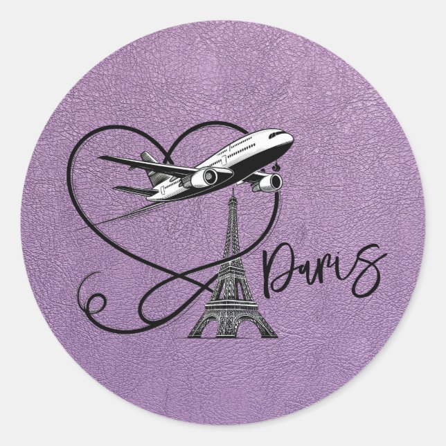 Adesivo Redondo Passaporte de lavanda Paris (Frente)