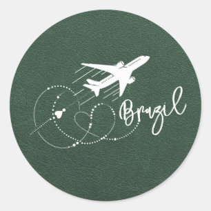 Adesivo Redondo Passaporte Verde Brasil