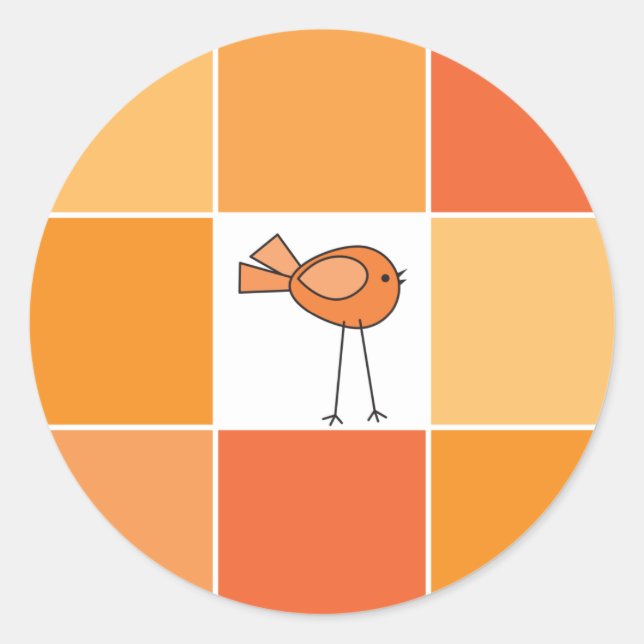 Adesivo Redondo passarinho (Frente)