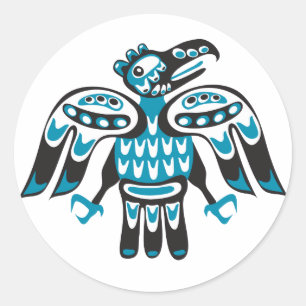 Adesivo Redondo pássaro azul