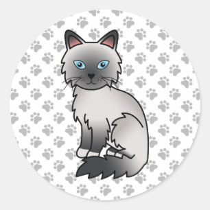 Adesivo Redondo Pássaro-azul / Ragdolé Gato e patas