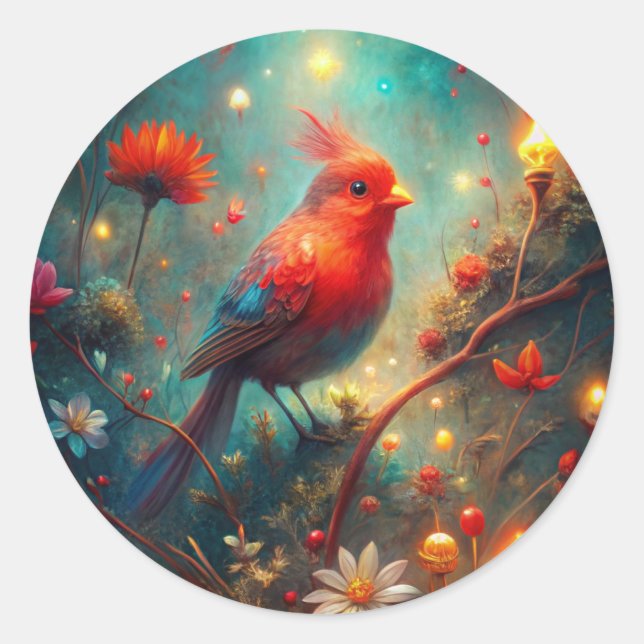 Adesivo Redondo Pássaro Cortado (Frente)