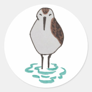 Adesivo Redondo Pássaro Cortado Desenhando Sedpiper