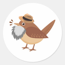 Adesivo Redondo Pássaro de Aves com Cinza