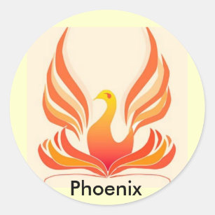 Adesivo Redondo Pássaro de Phoenix