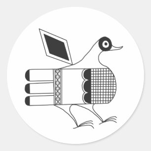 Adesivo Redondo Pássaro do povoado indígeno de San Idelfonso