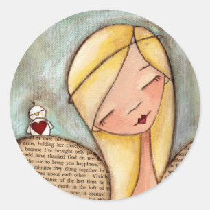 Adesivo Redondo Pássaro em uma asa - Angel Stickers