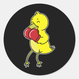 Adesivo Redondo Pássaro Faz Boxe
