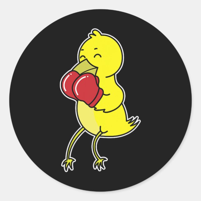 Adesivo Redondo Pássaro Faz Boxe  (Frente)