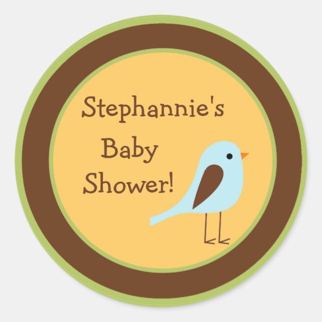 Adesivo Redondo Pássaro Florestal de Amigos de 6 - 3" (Frente)