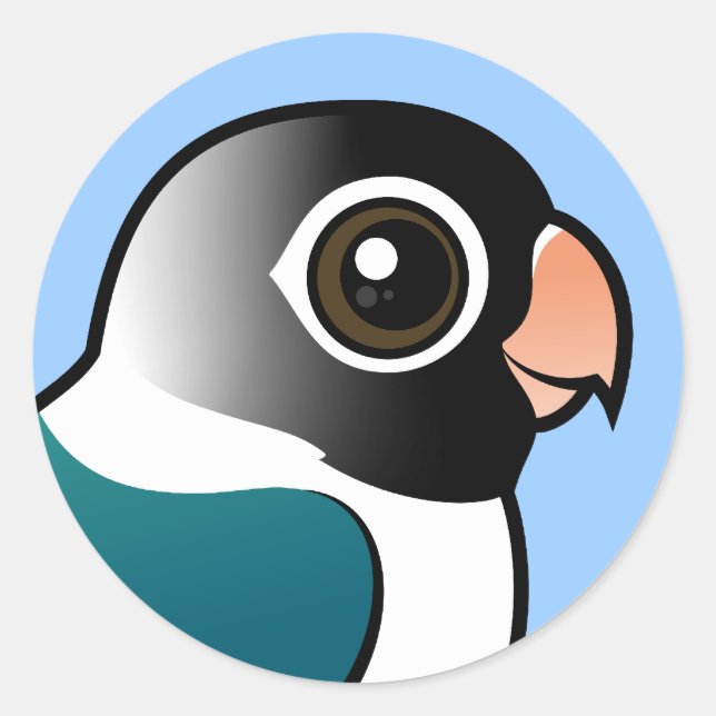 Adesivo Redondo Pássaro Mascarado Azul (Frente)