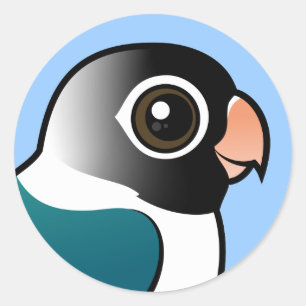 Adesivo Redondo Pássaro Mascarado Azul