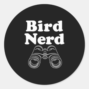 Adesivo Redondo Pássaro nerd 
