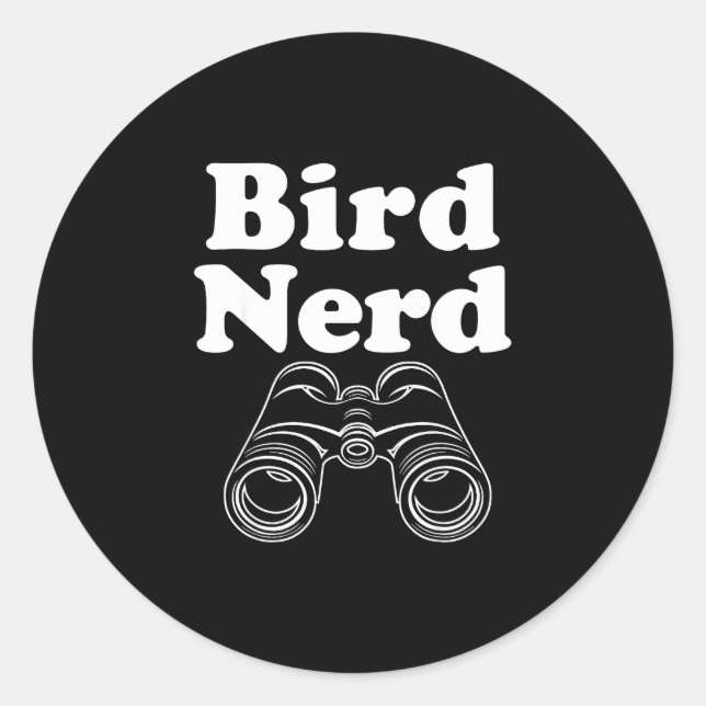 Adesivo Redondo Pássaro nerd  (Frente)