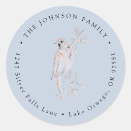 Adesivo Redondo Pássaro Rouxinol Cantando à Noite Endereço de Devo