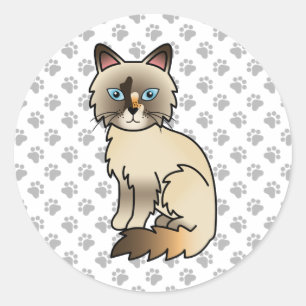Adesivo Redondo Pássaro TortoisesInferno / Ragdoll Gato e Patas