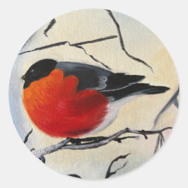 Adesivo Redondo Pássaro vermelho