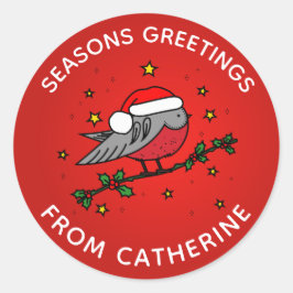 Adesivo Redondo Pássaro Vermelho Cinto