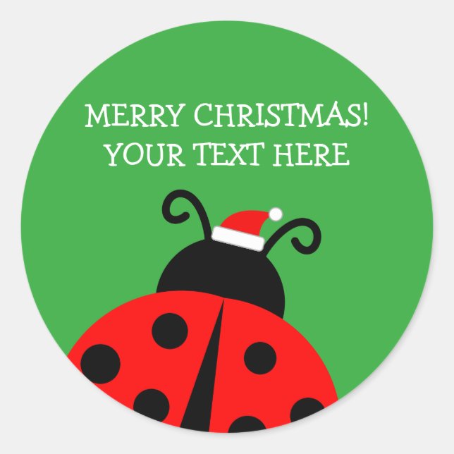 Adesivo Redondo Pássaro vermelho-escaravelho bonito Feriado de Nat (Frente)