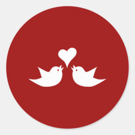 Adesivo Redondo Pássaros de Amor com Casamento Cardíaco