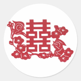 Adesivo Redondo Pássaros de felicidade dupla