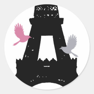Adesivo Redondo Pássaros do Amor Negro