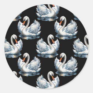 Adesivo Redondo Pássaros do Cisne - Design