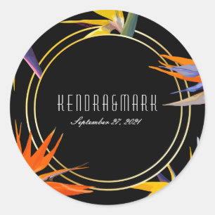 Adesivo Redondo Pássaros dos Vinheiros Florais do Paraíso