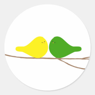 Adesivo Redondo Pássaros em um galho