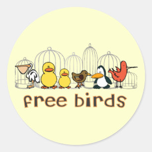 Adesivo Redondo Pássaros livres