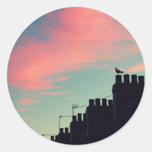 Adesivo Redondo Pássaros primitivos