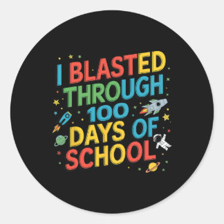 Adesivo Redondo Passei Por 100 Dias De Astronauta Escolar Spa