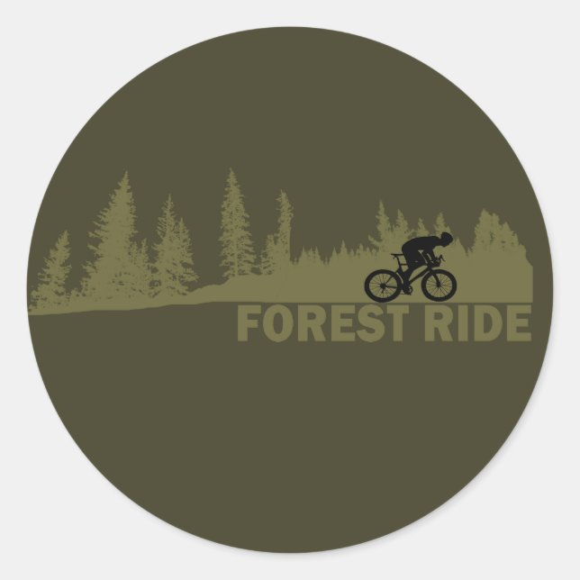 Adesivo Redondo Passeio de downhill MTB Ciclismo de montanha (Frente)