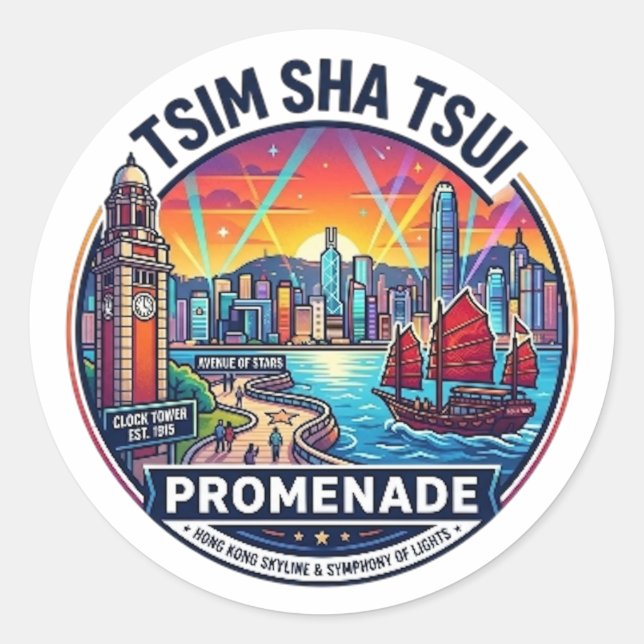 ADESIVO REDONDO PASSEIO DE TSIM SHA TSUI (Frente)