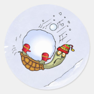 Adesivo Redondo Passeio do Snowball da tartaruga