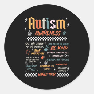Adesivo Redondo Passeio mundial de conscientização sobre autismo f