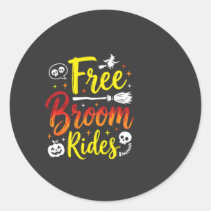 Adesivo Redondo Passeios de vassoura gratuitos de Halloween Gráfic