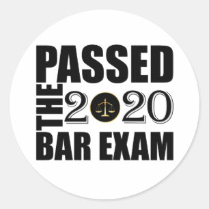 Adesivo Redondo Passou no exame de Bar 2020