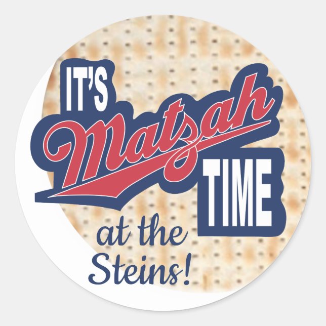 Adesivo Redondo Passover Sticker Round "It's Matzah Time" (Frente)