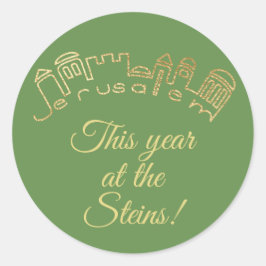 Adesivo Redondo Passover Sticker Round "Jerusalém Dourada"