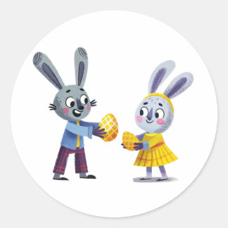 Adesivo Redondo Pasta de Troca de Coelhinho de Páscoa