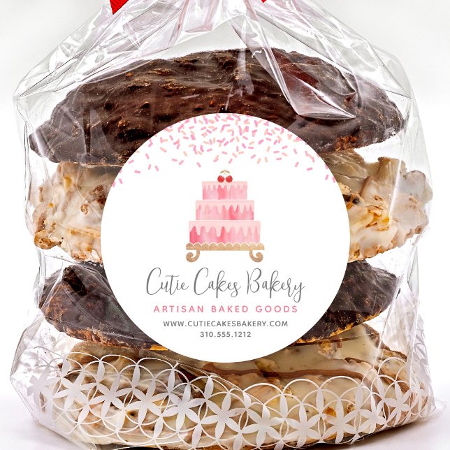 Adesivo Redondo Pastas de pastelaria, de bolos, pintas, pinceladas (Criador carregado)