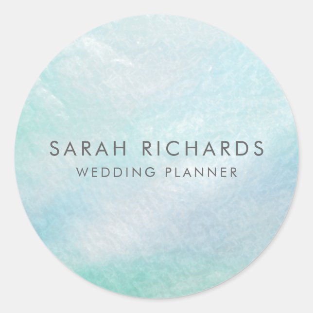 Adesivo Redondo Pastel Aqua Blue Mãe Bonito de Pérolas (Frente)