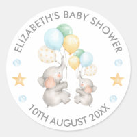 Pastel Baby Elephant Obrigado Envelope Seal