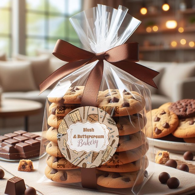 Adesivo Redondo Pastel Bakery Branding (Criador carregado)