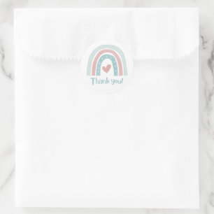 Adesivo Redondo Pastel Bohemian Rainbow Obrigado