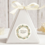 Adesivo Redondo Pastel Boho Neutral Floral Wedding Round Sticker<br><div class="desc">An elegant collection of hand drawn boho floral in blush and neutral brown.  Personalize with your details easily and quickly,  simply press the customize it button.  Matching items to complete your event collection are available in our Zazzle store!</div>